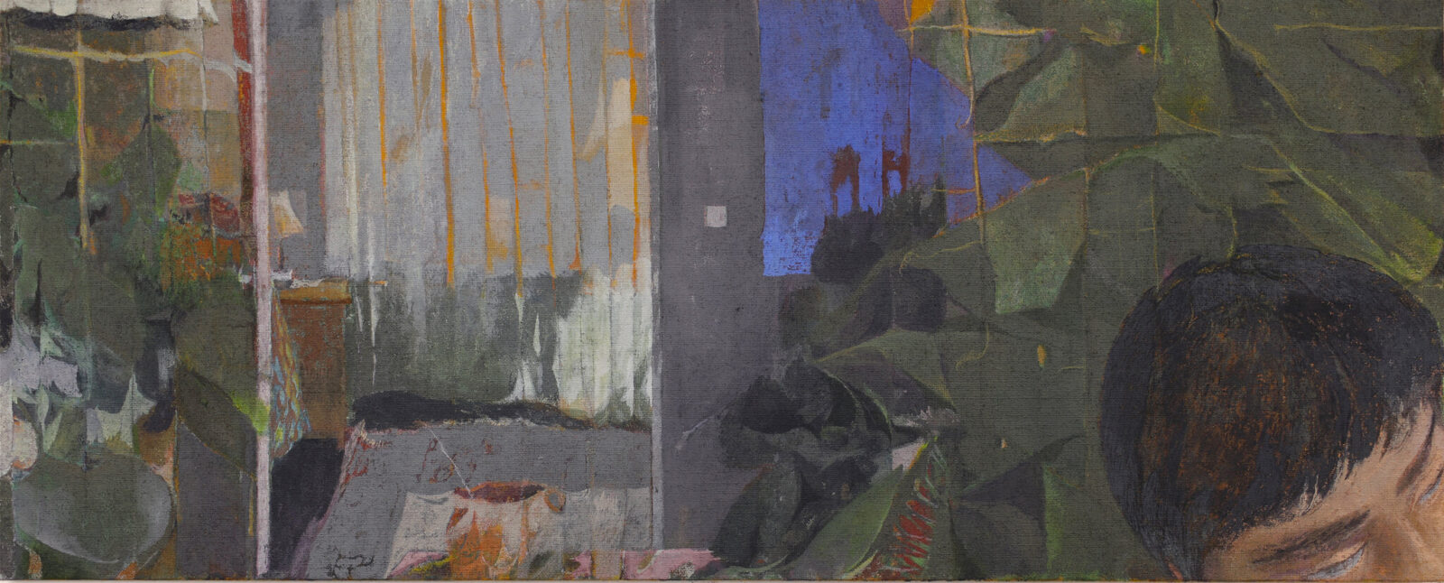 Tomasz Kowalski
Untitled, 2024
oil and gouache on jute
69,5 × 171 cm