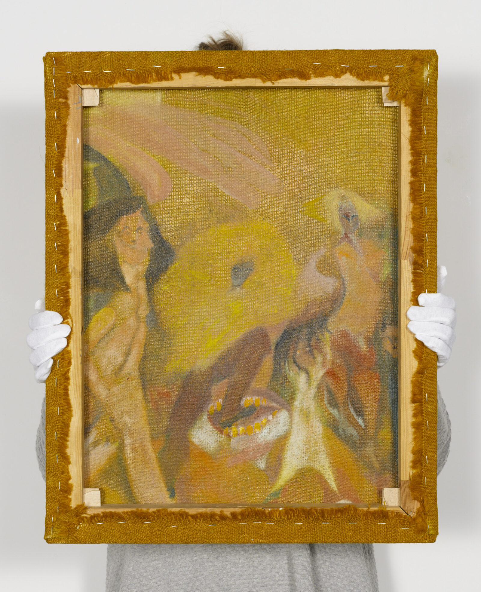 Tomasz Kowalski
Bez tytułu (Sejf), detal
2019
olej na barwionym płótnie
64 × 50 cm