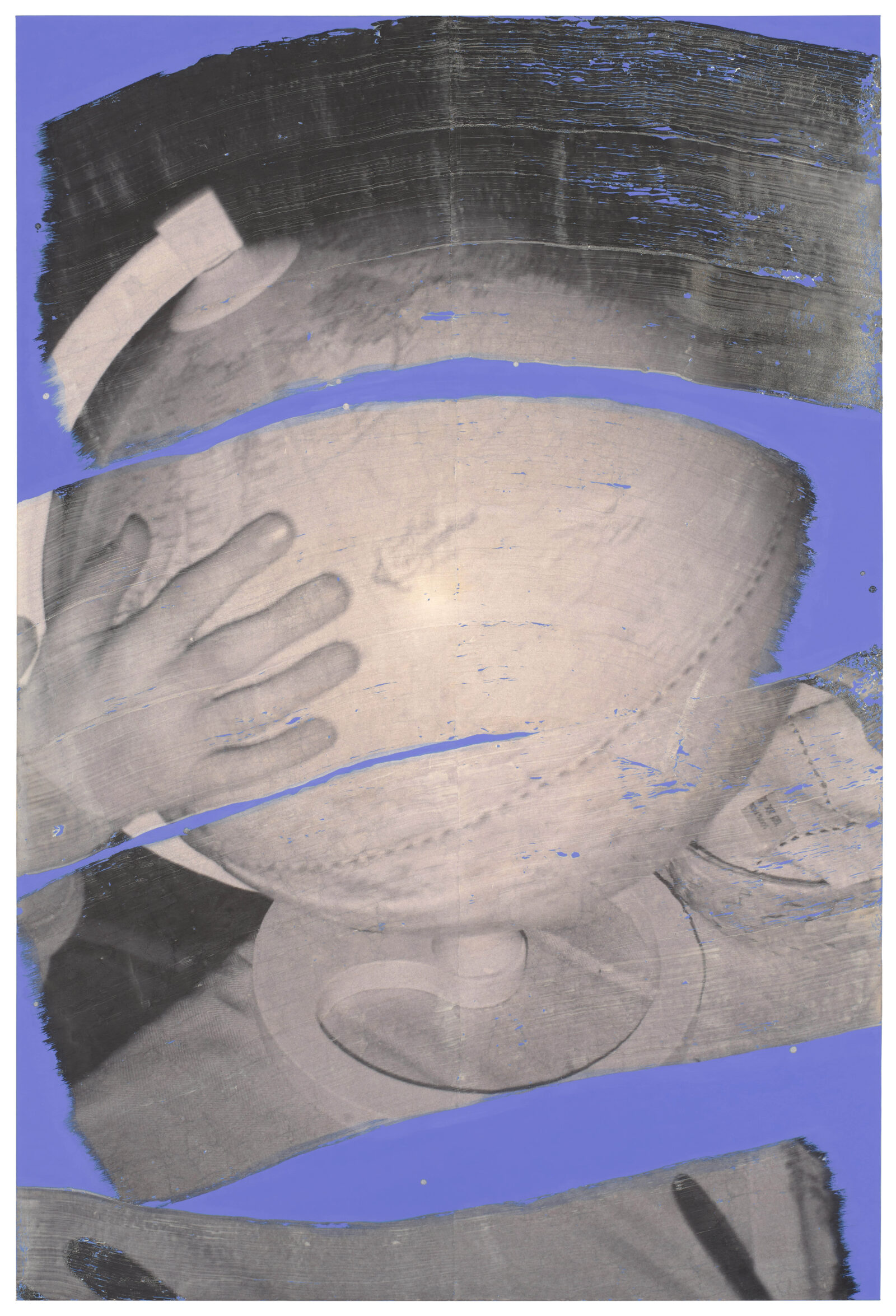 Tatjana Danneberg
Housewarming, 2023, 270 × 180 cm
Ink-jet print, pigments, gesso, glue on canvas
