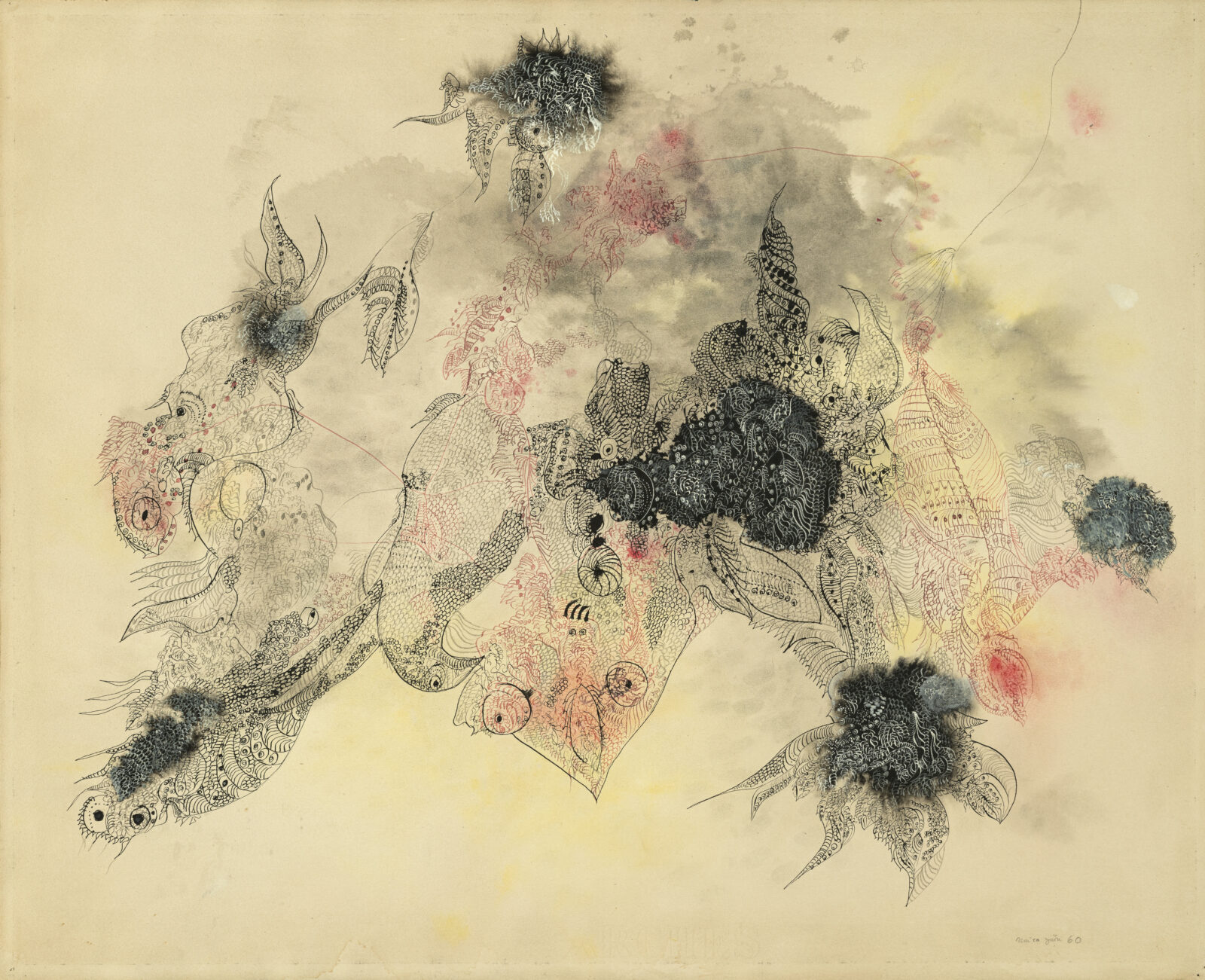 Unica Zürn
untitled, 1960
ink and watercolor on paper
56 × 69 cm